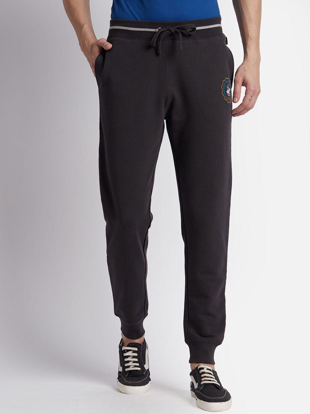 beverly hills polo club men pure cotton mid-rise joggers