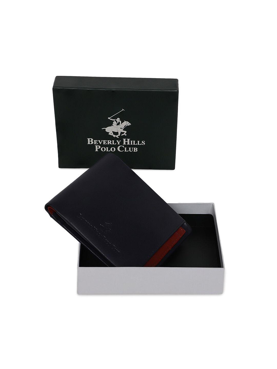 beverly hills polo club men textured two fold wallet