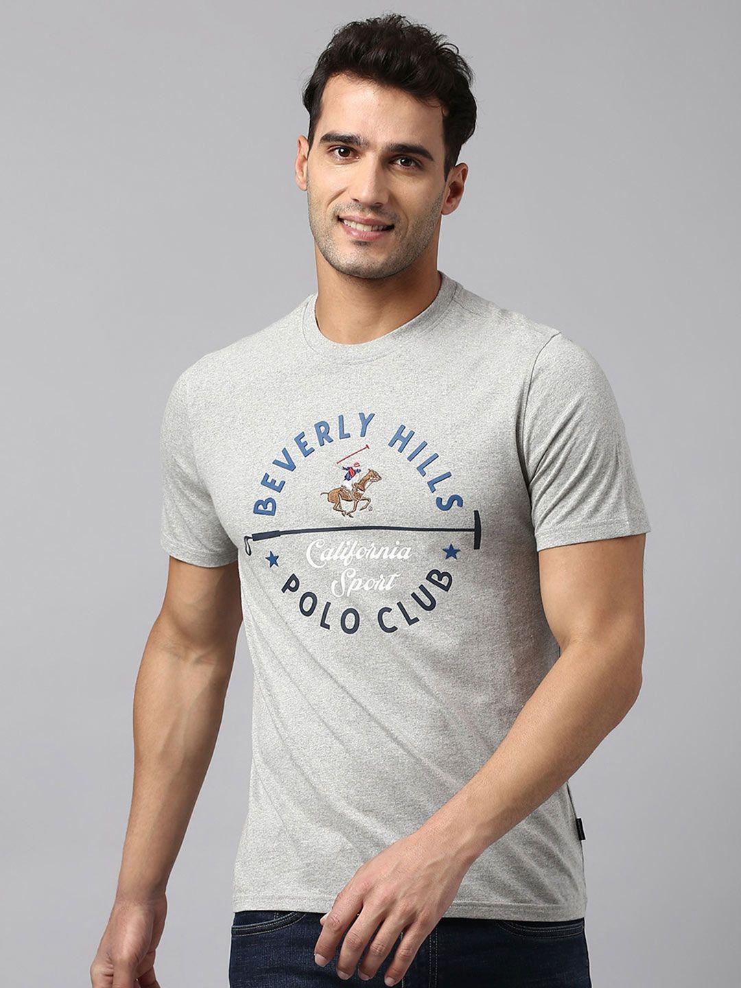 beverly hills polo club men typography printed pure cotton t-shirt