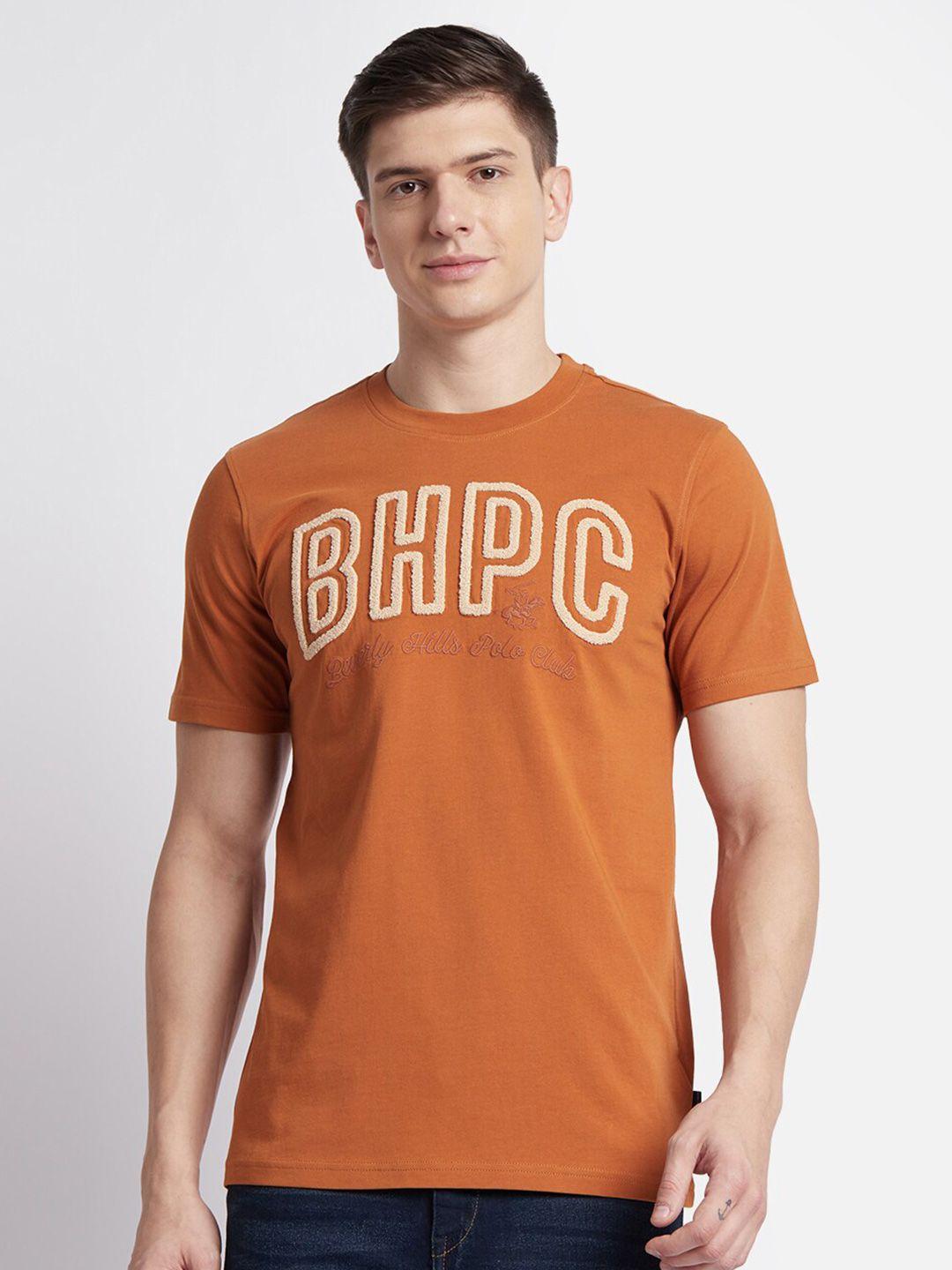 beverly hills polo club men typography printed pure cotton t-shirt