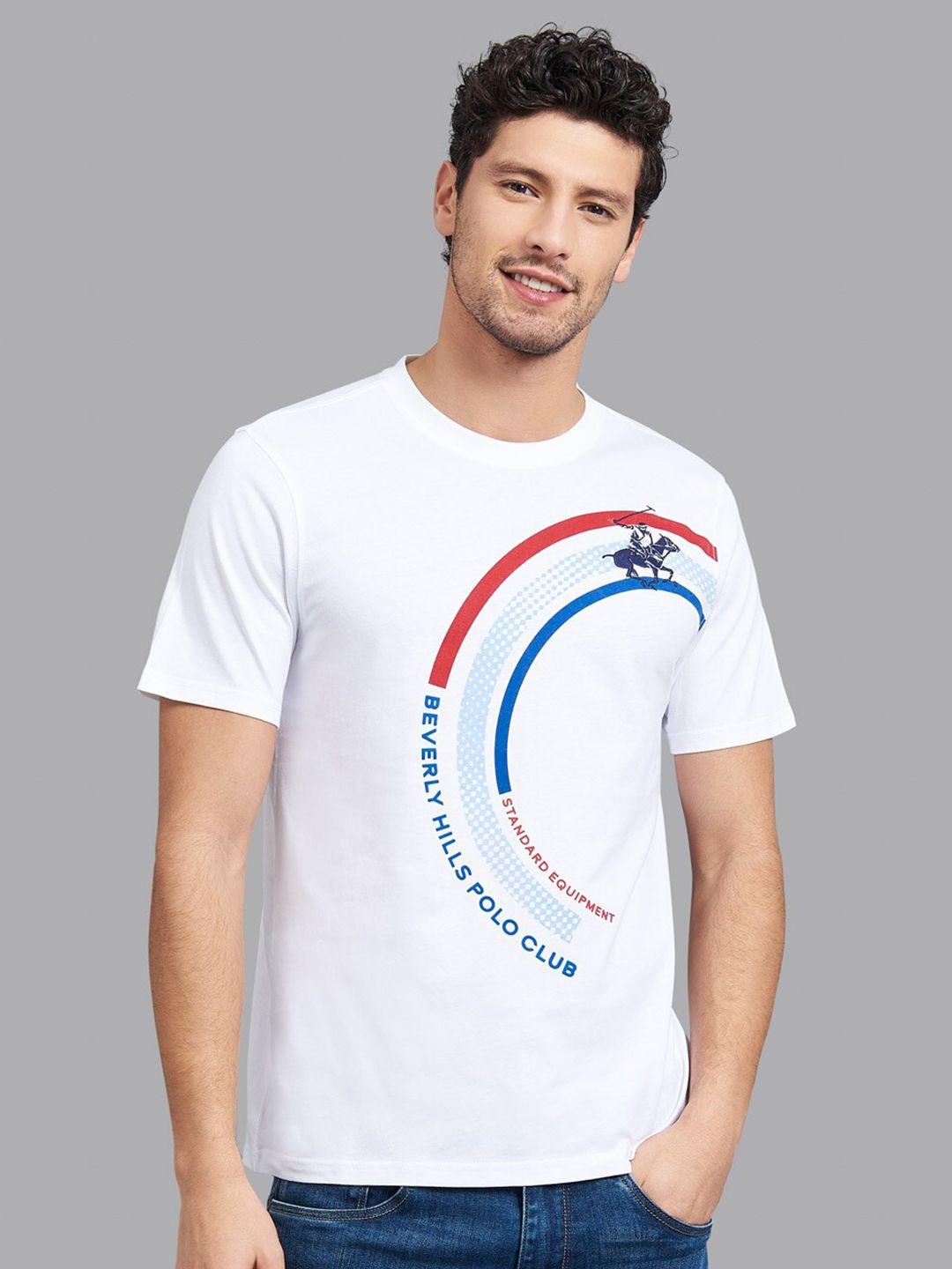 beverly hills polo club men white printed t-shirt