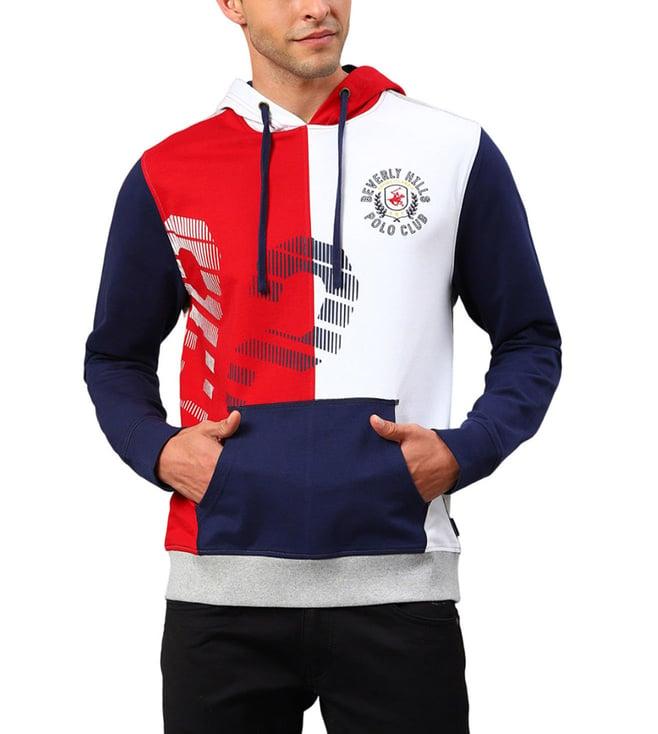 beverly hills polo club multicolor full sleeves hooded sweatshirt