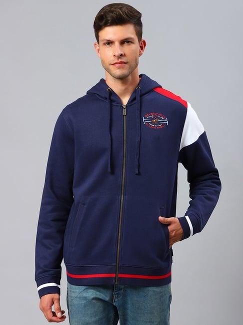 beverly hills polo club navy full sleeves hooded sweatshirt