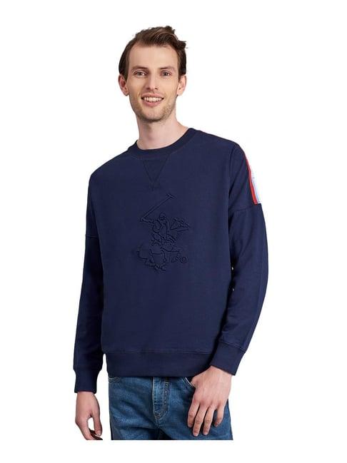 beverly hills polo club navy self print pullover