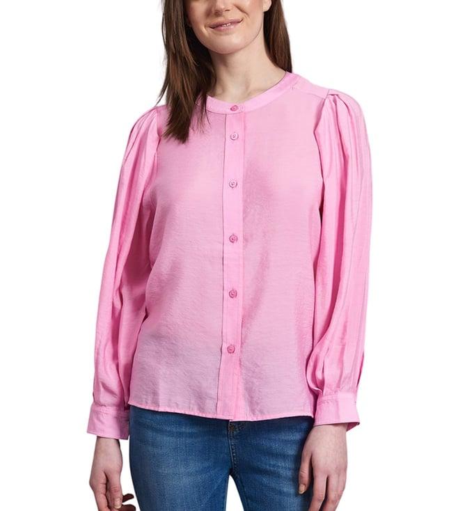 beverly hills polo club pink band neck shirt