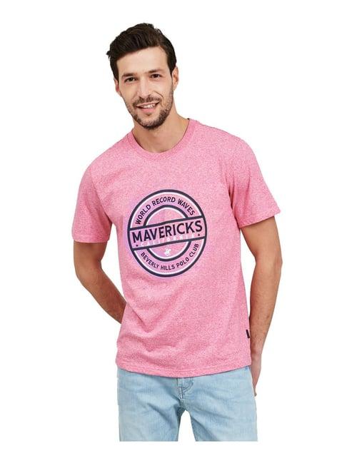 beverly hills polo club pink logo printed t-shirt