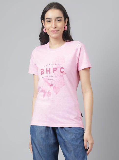 beverly hills polo club pink printed t-shirt