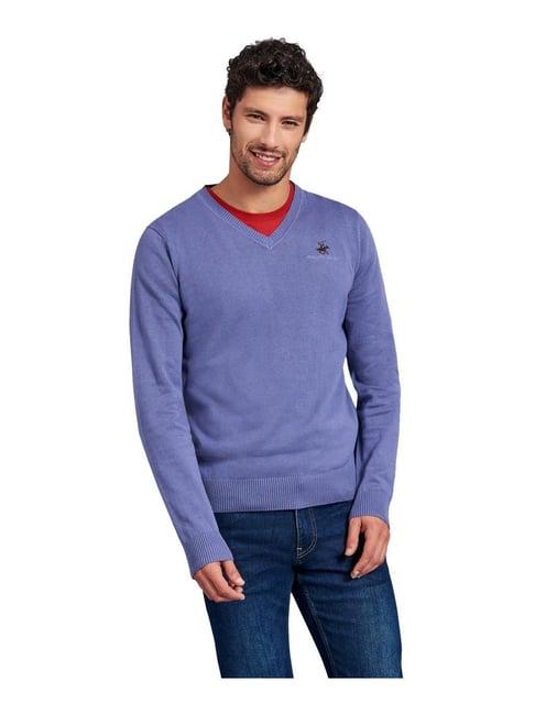 beverly hills polo club purple cotton regular fit sweater