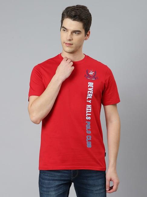 beverly hills polo club red crew t-shirt