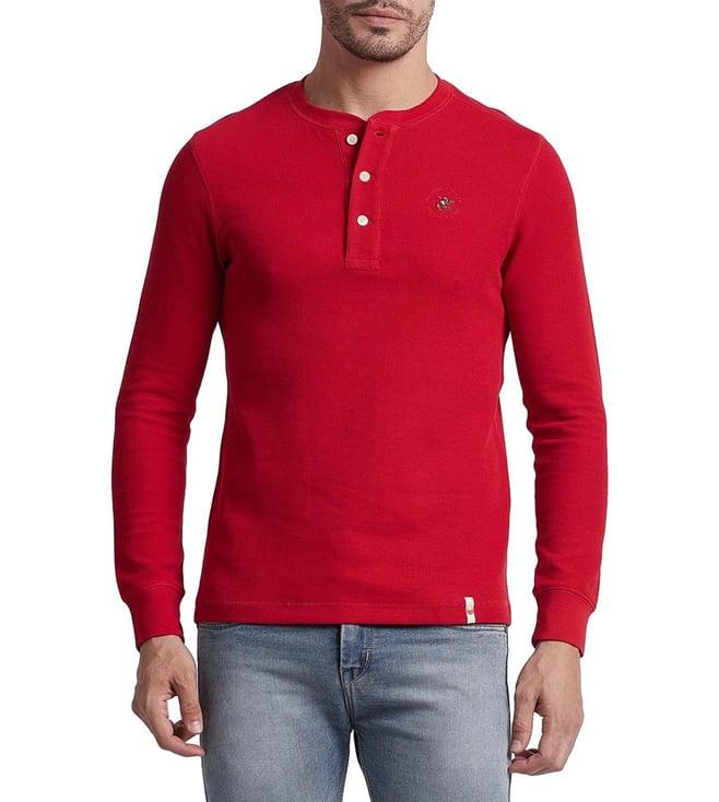 beverly hills polo club red flat back regular fit t-shirts