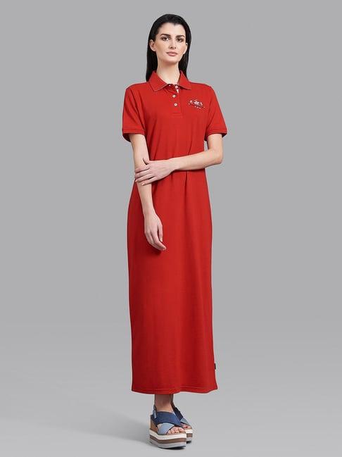 beverly hills polo club red short sleeves t-shirt dress