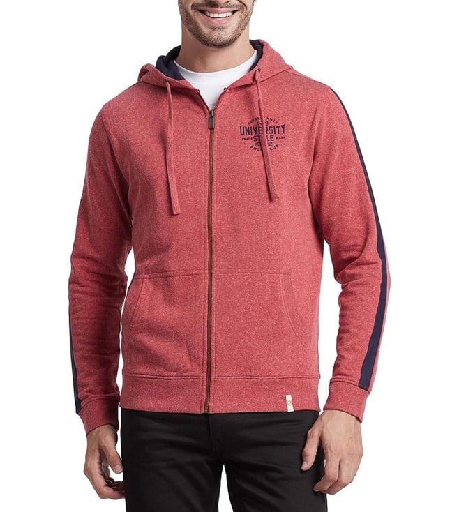 beverly hills polo club red speckled regular fit hoodies