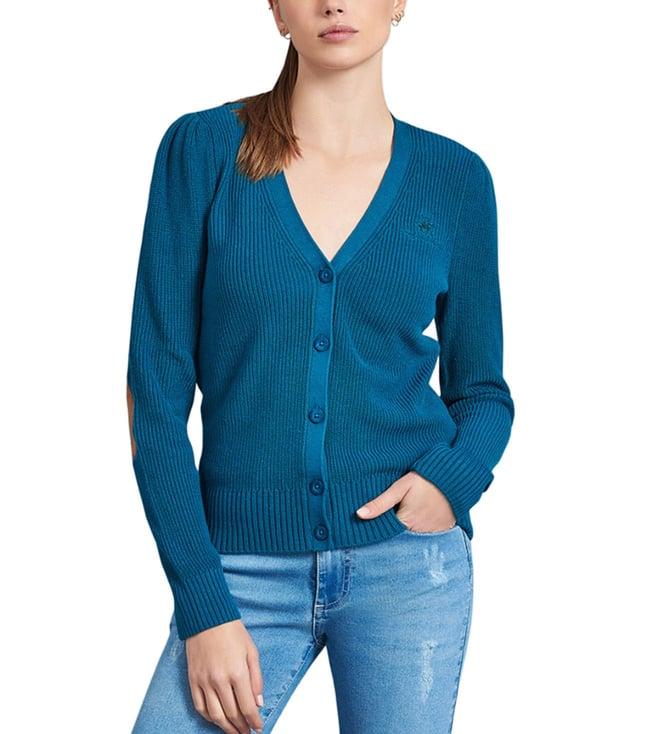 beverly hills polo club teal cardigan