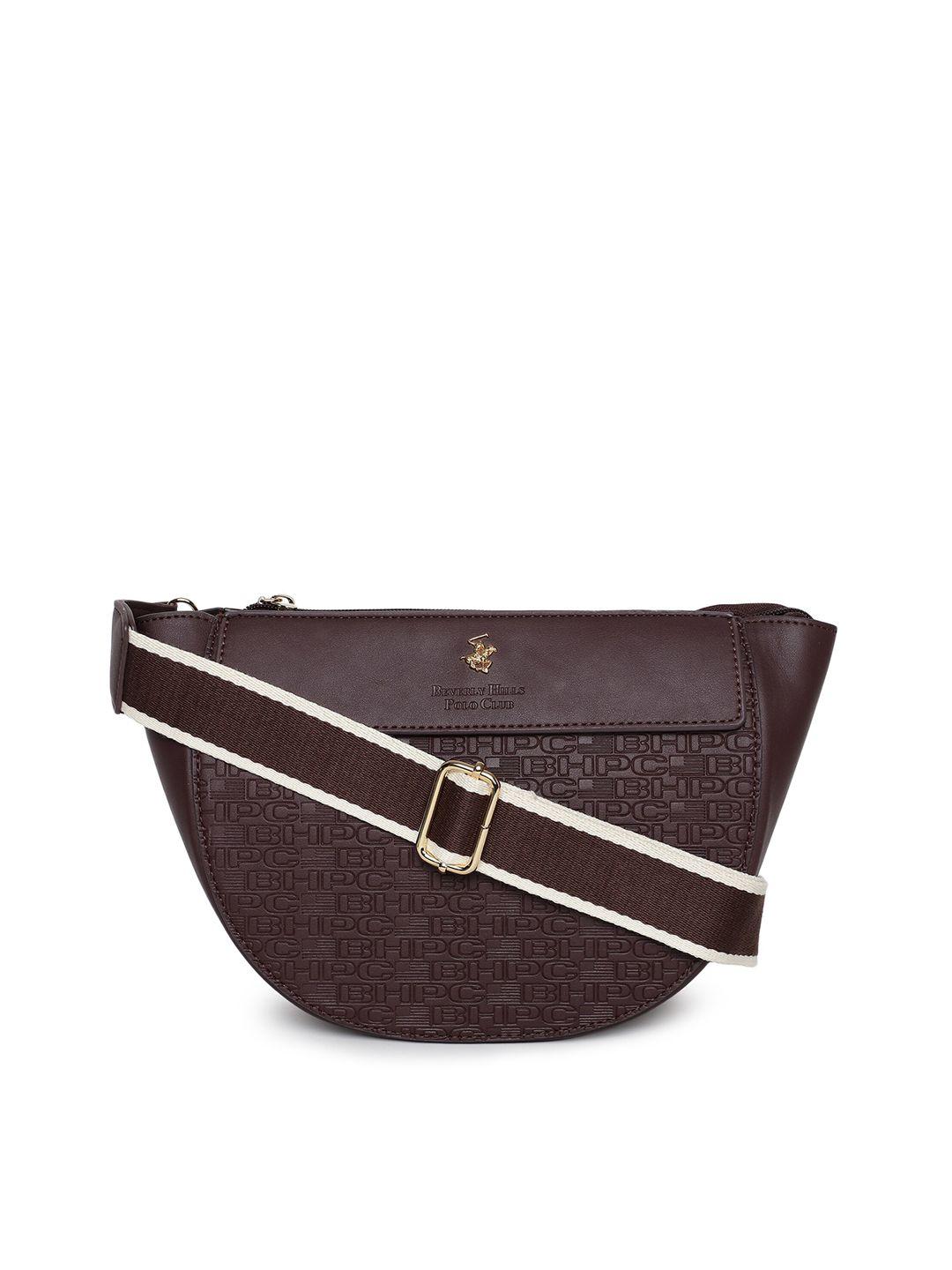 beverly hills polo club textured pu half moon sling bag