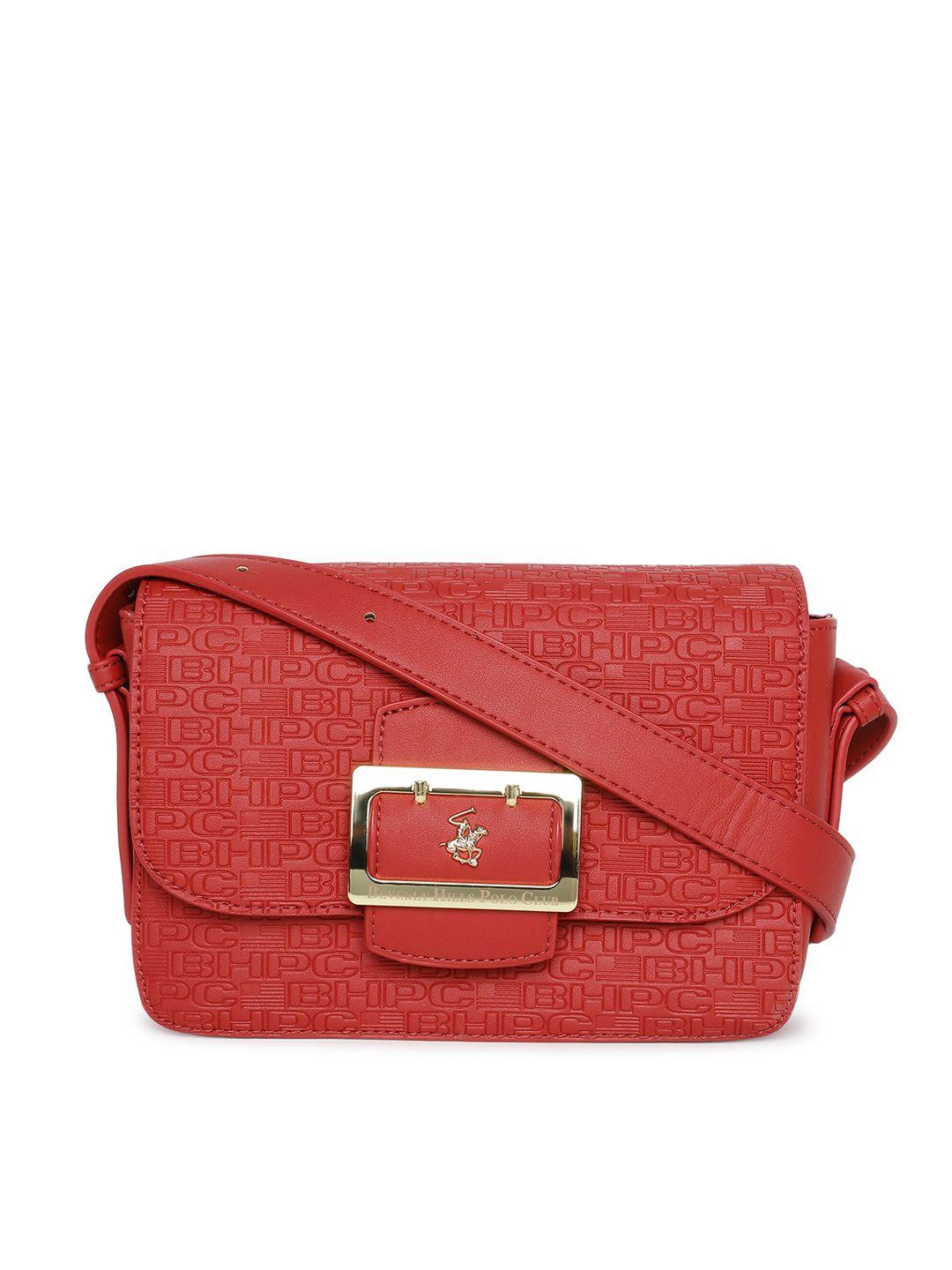 beverly hills polo club textured pu structured sling bag
