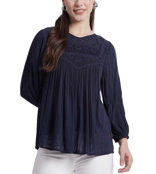 beverly hills polo club true navy cut work regular fit top