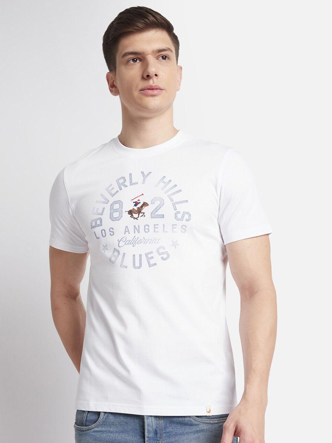 beverly hills polo club typography printed pure cotton t-shirt