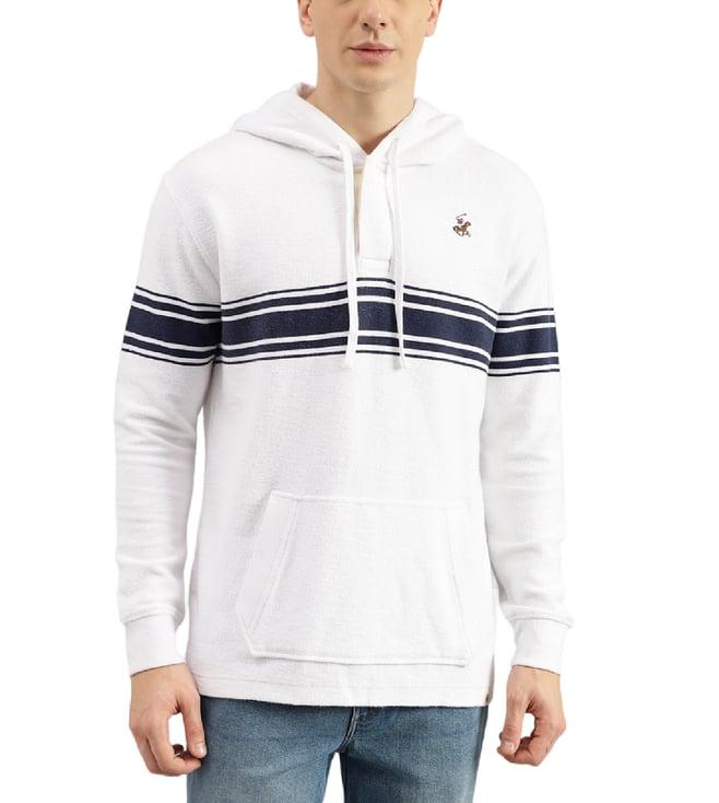 beverly hills polo club white baja henley regular fit hoodie