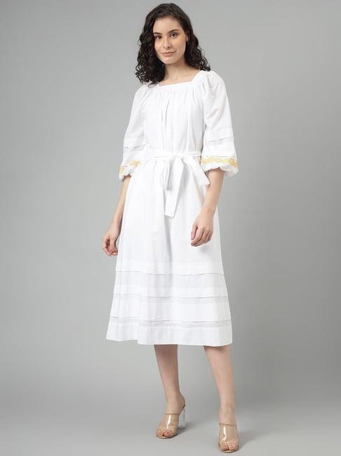 beverly hills polo club white embroidered a-line dress