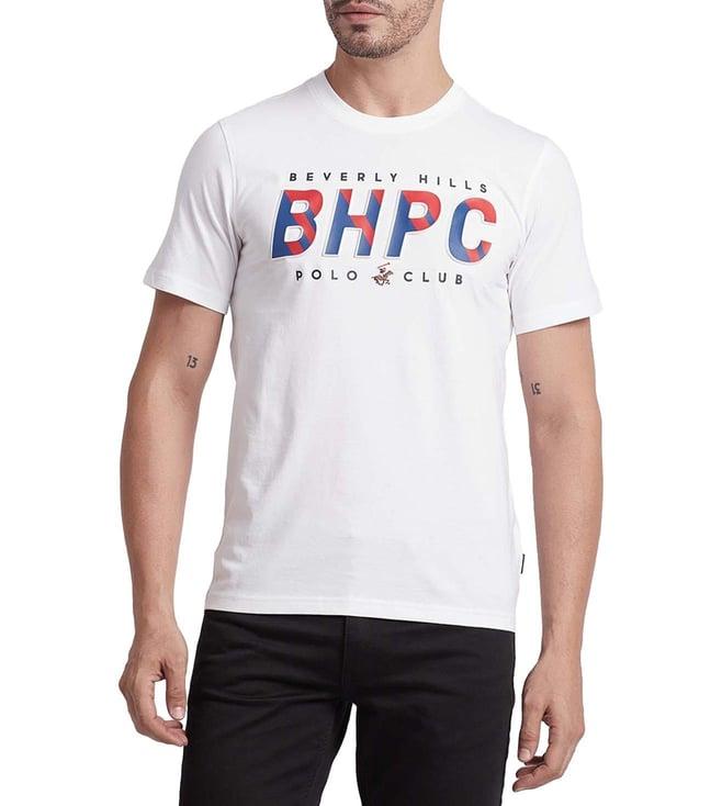 beverly hills polo club white logo against all odds regular fit t-shirts