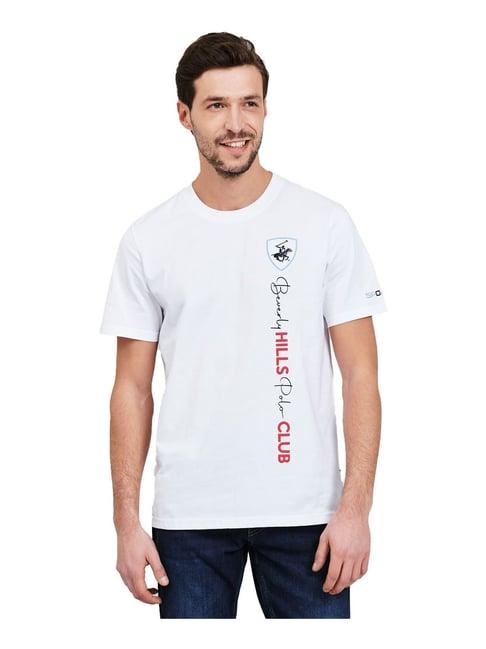 beverly hills polo club white logo printed t-shirt