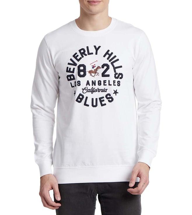 beverly hills polo club white logo regular fit sweatshirts