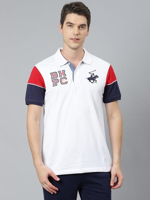 beverly hills polo club white polo t-shirt