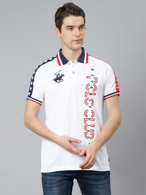 beverly hills polo club white polo t-shirt