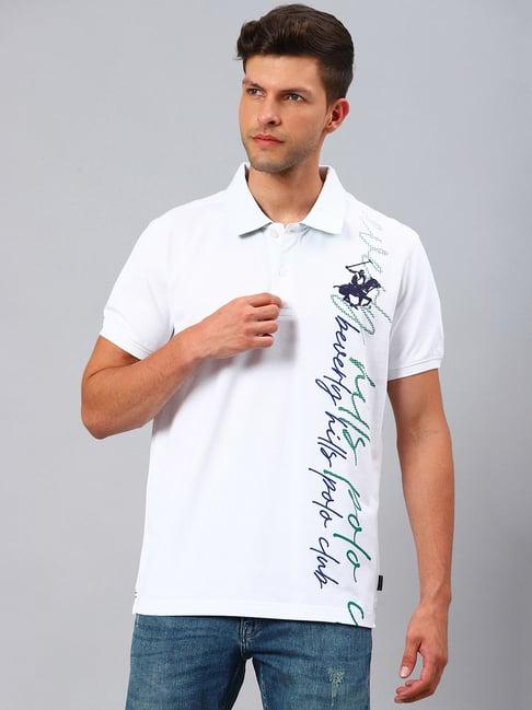 beverly hills polo club white polo t-shirt