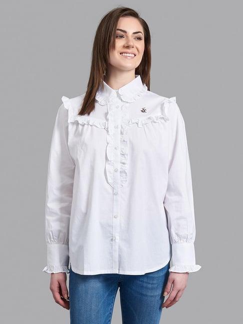 beverly hills polo club white relaxed fit shirt