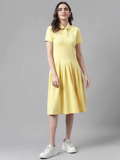 beverly hills polo club yellow a line dress