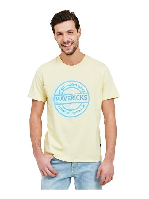 beverly hills polo club yellow logo printed t-shirt