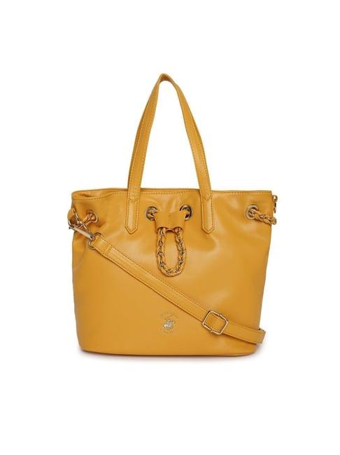 beverly hills polo club yellow small tote bag