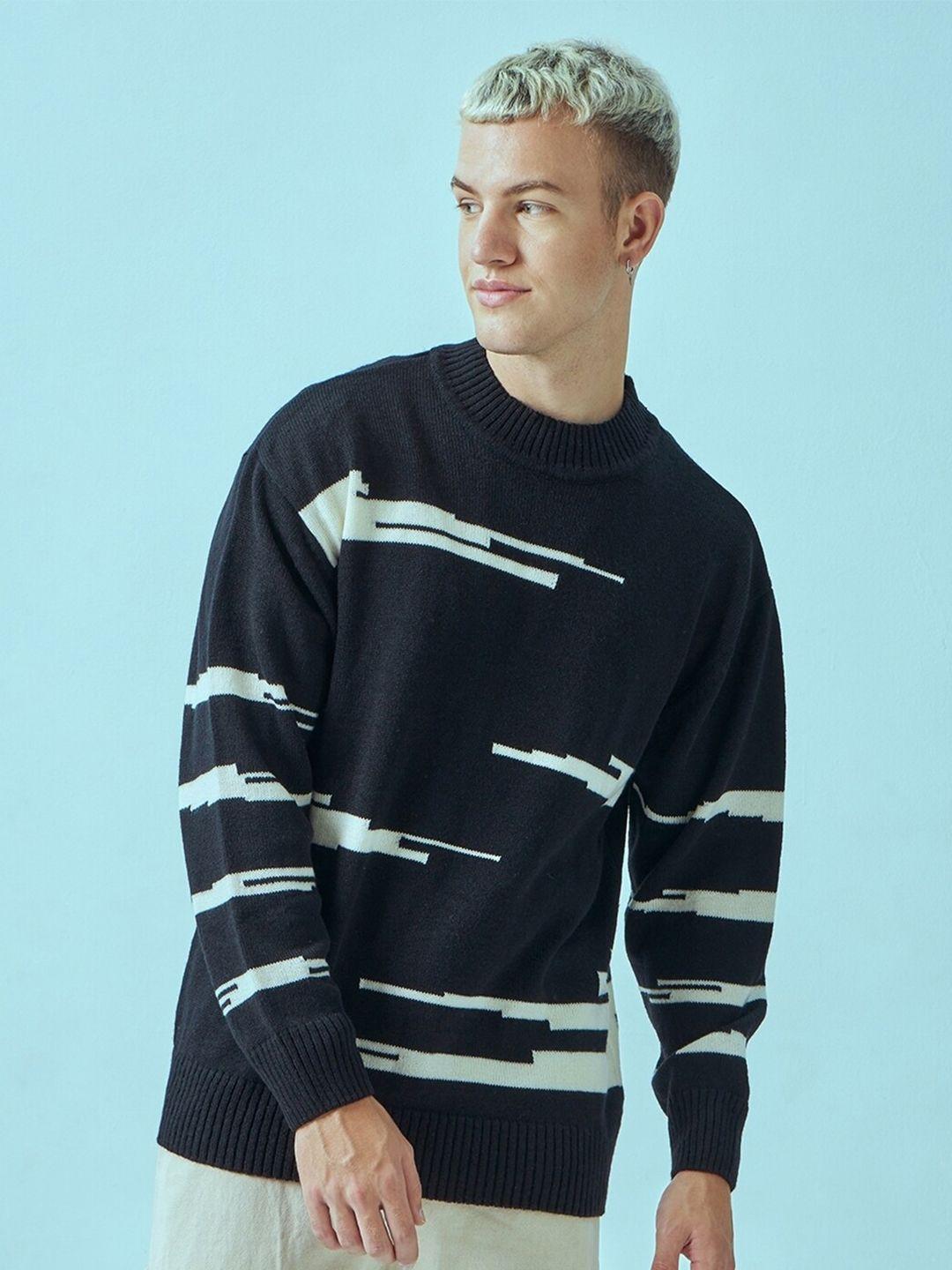 bewakoof all over printed flatknit sweater