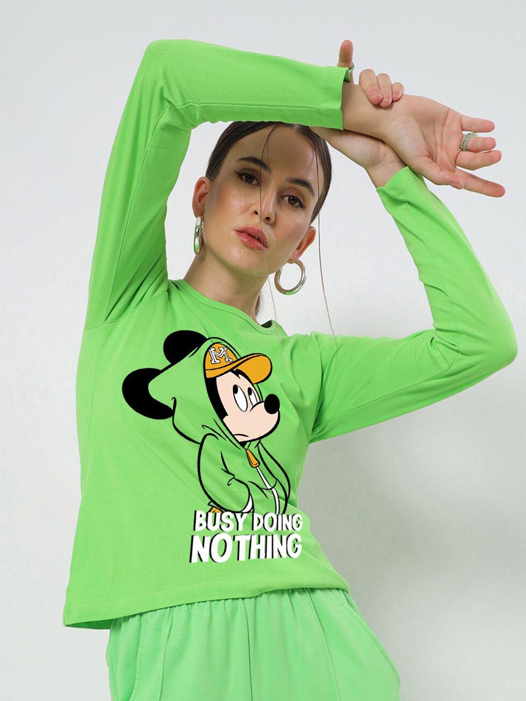 bewakoof mickey mouse printed long sleeves cotton t-shirt