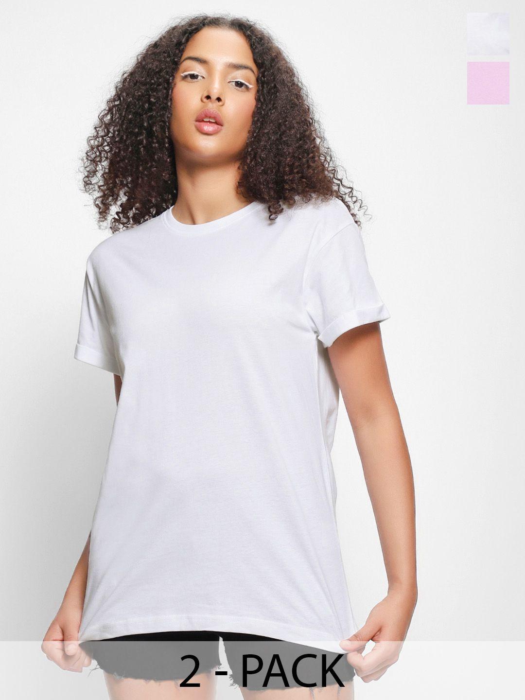bewakoof pack of 2 relaxed fit cotton t-shirt