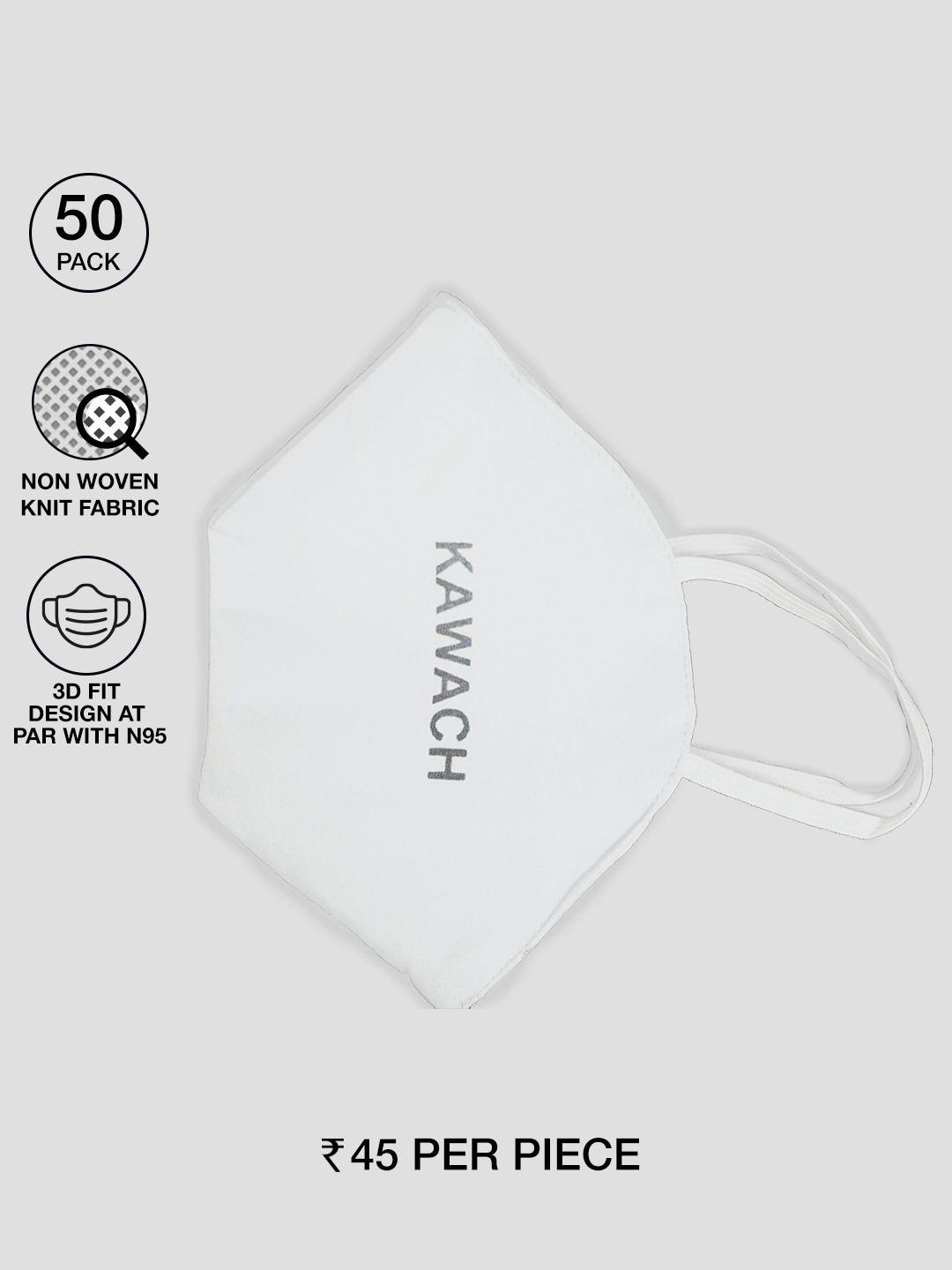 bewakoof pack of 50 white solid pure cotton outdoor masks