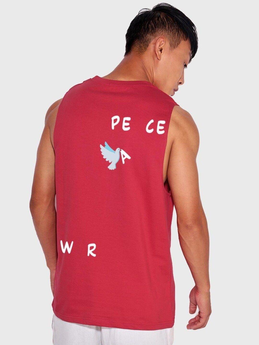 bewakoof peace not war graphic printed innerwear vest