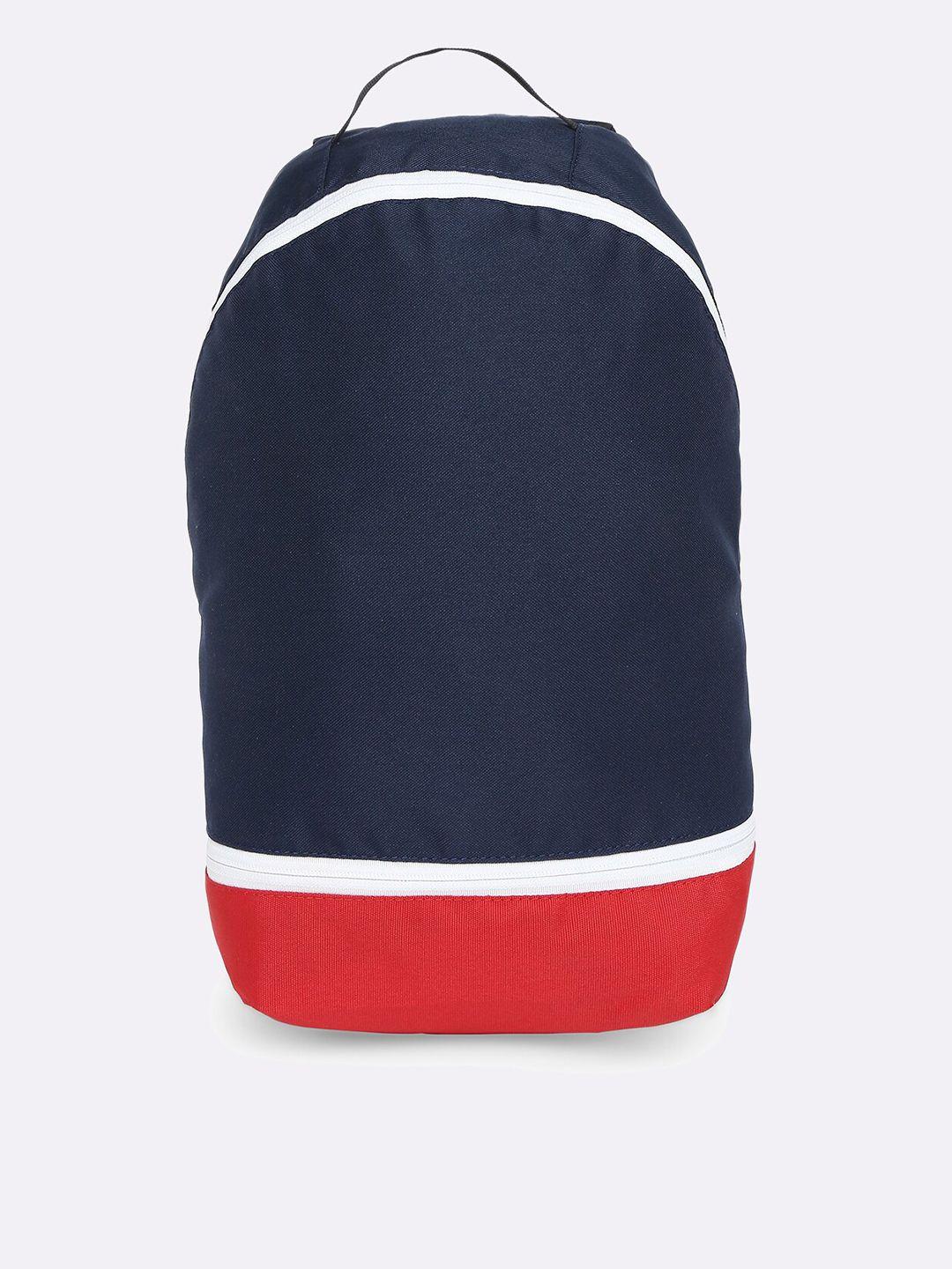 bewakoof unisex blue & red colourblocked backpack