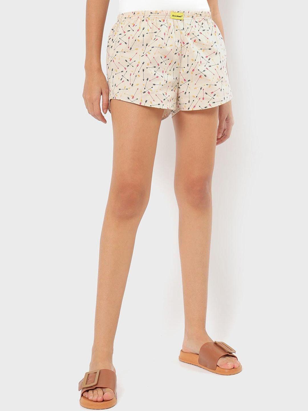 bewakoof women printed cotton regular fit shorts
