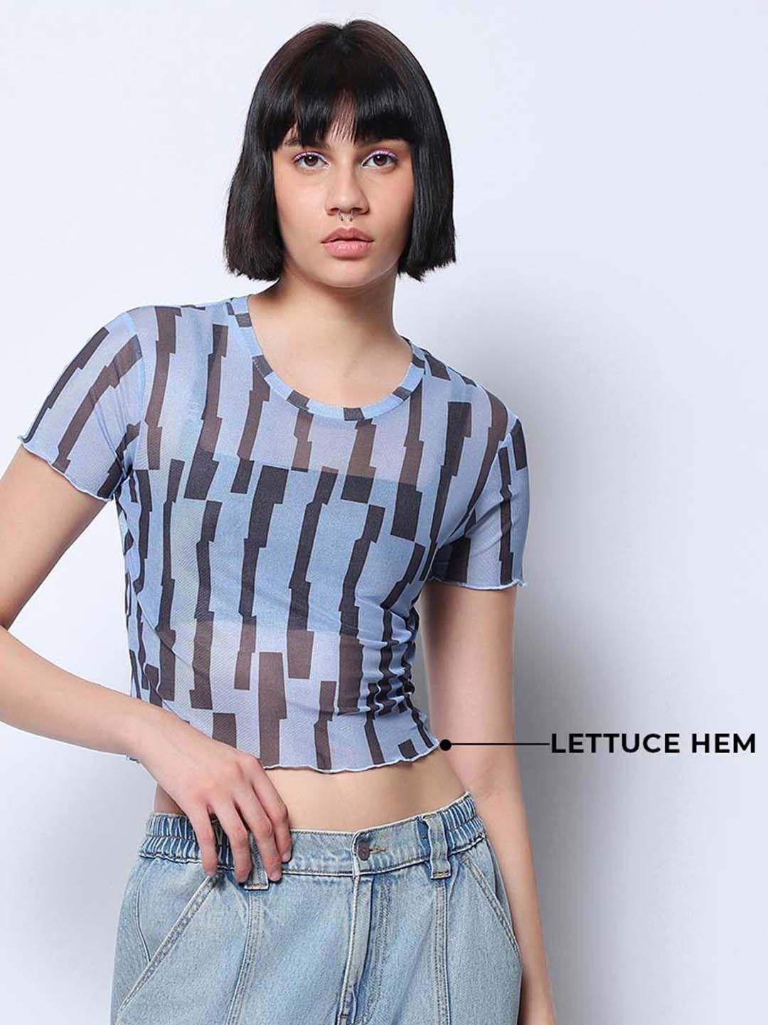 bewakoof air geometric printed top