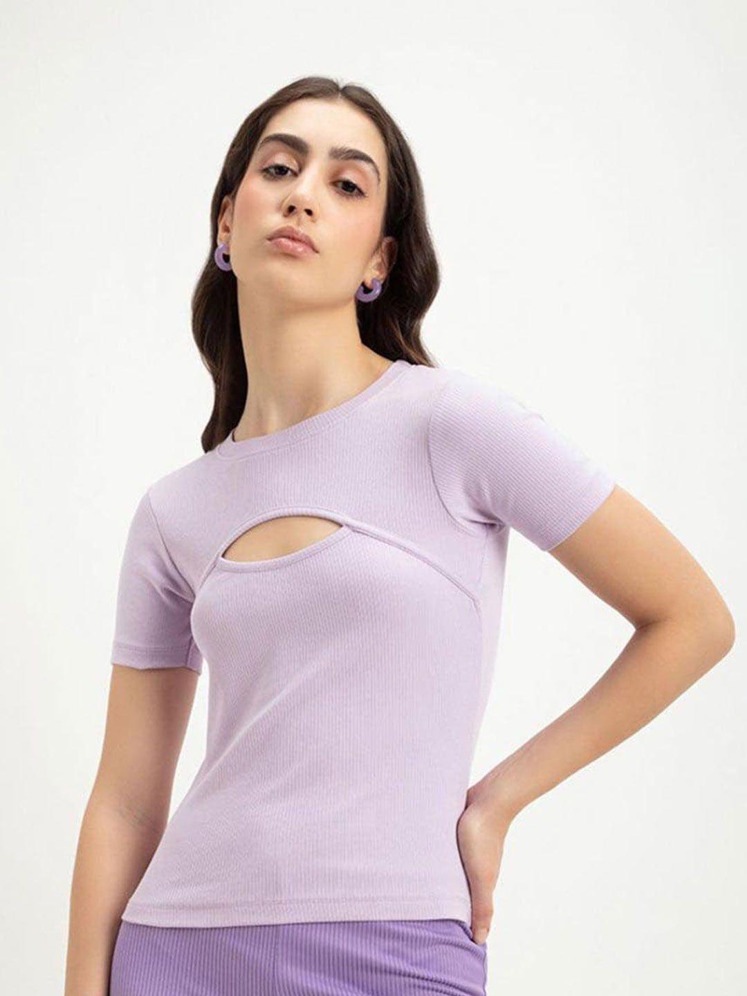 bewakoof cut-out detail cotton top