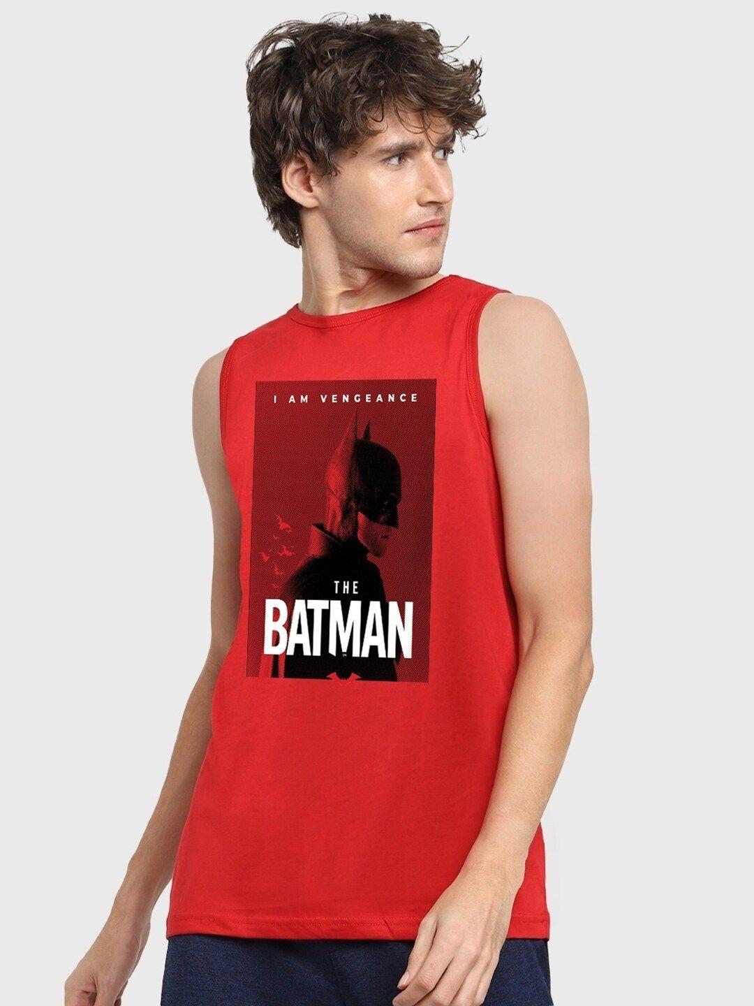 bewakoof dc comics batman poster graphic printed pure cotton gym vest 519714