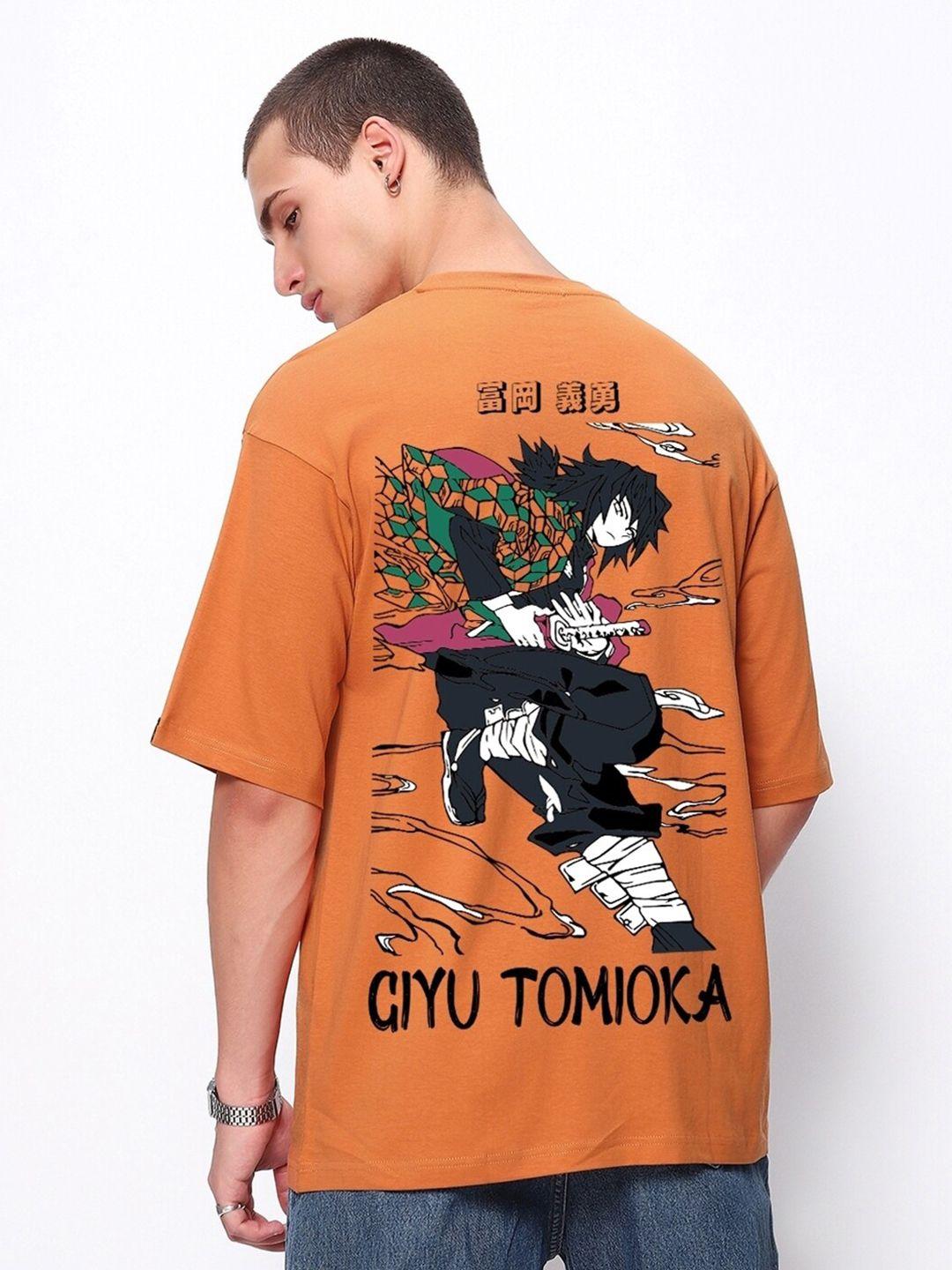 bewakoof giyu tomioka graphic printed oversized t-shirt