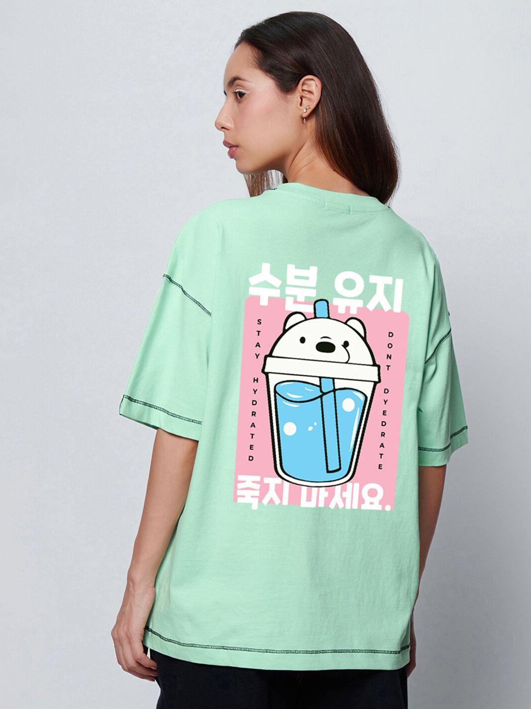 bewakoof graphic printed pure cotton oversized t-shirt