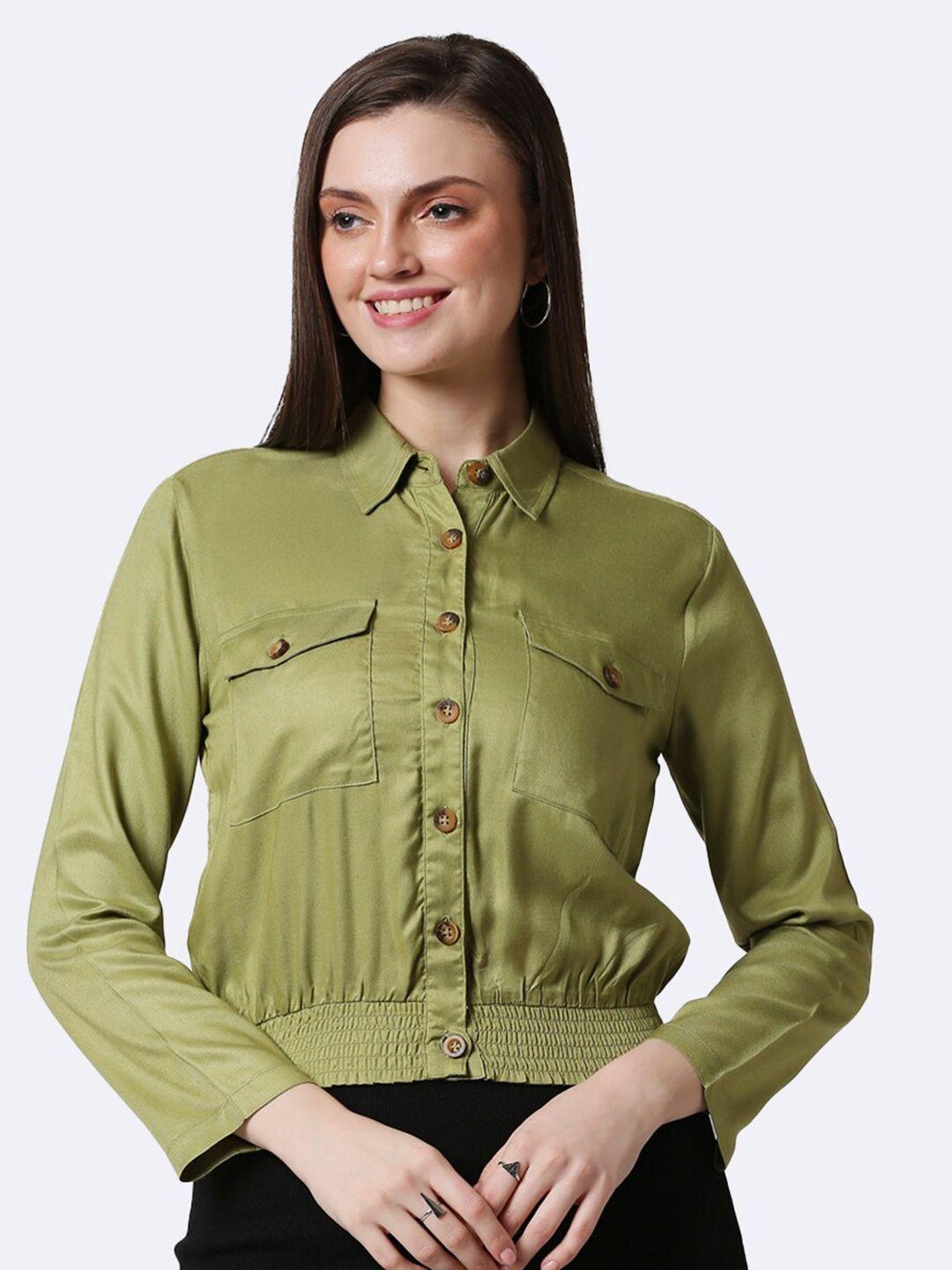 bewakoof green shirt style top