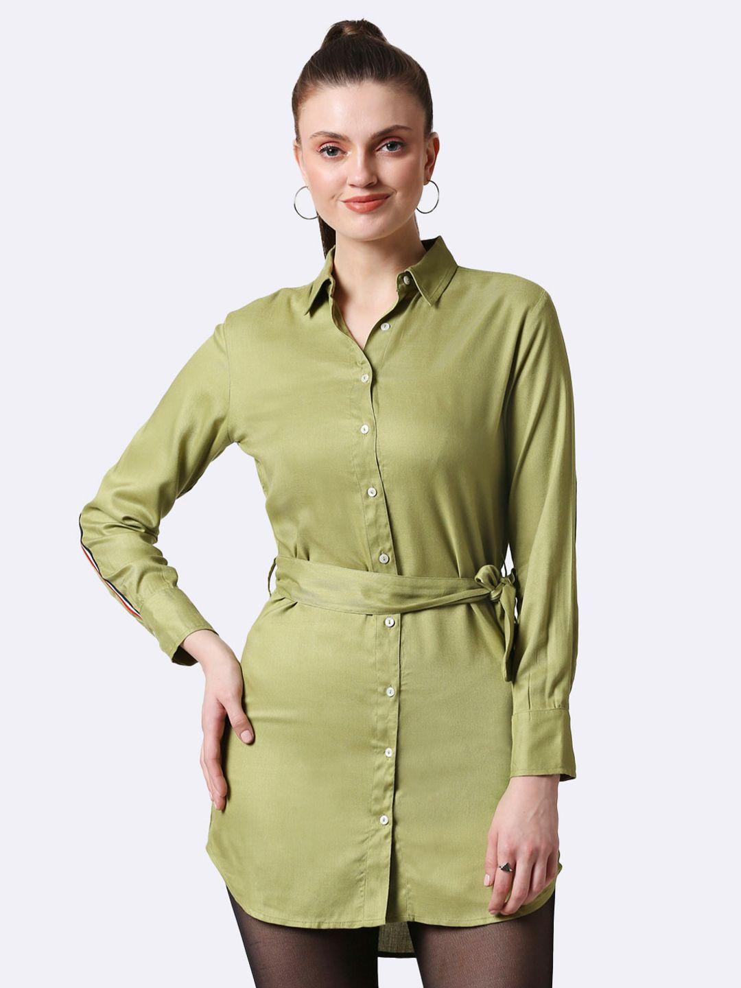 bewakoof green shirt style top