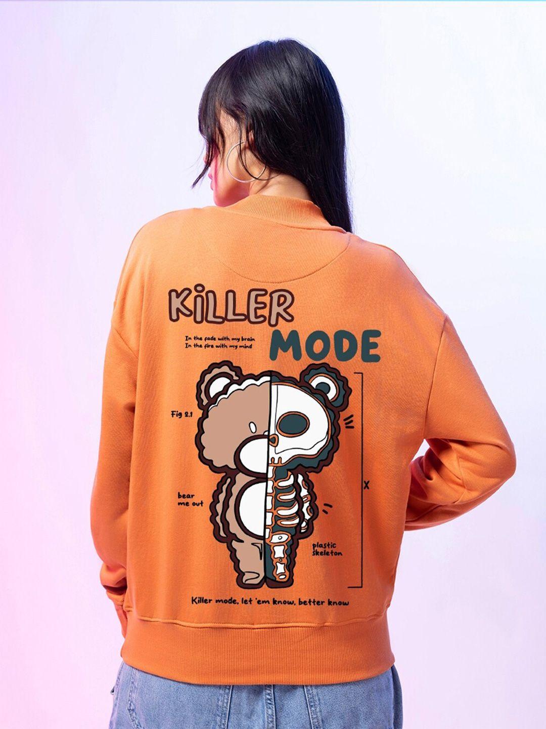 bewakoof killer mode graphic printed oversized pullover sweatshirt