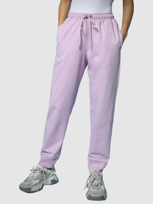 bewakoof lavender relaxed fit joggers