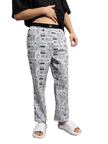 bewakoof men's all over printed regular fit pyjama_570812_white_3xl